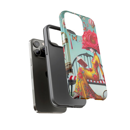 Reading In A Painted Garden Phone Cases