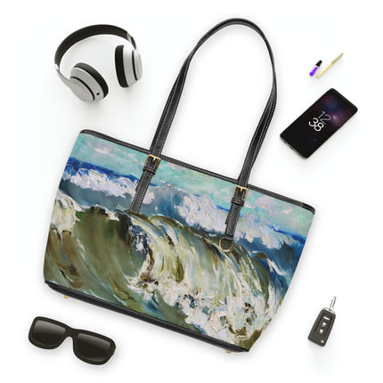 The Wave by Karl Hagemeister PU Leather Shoulder Bag