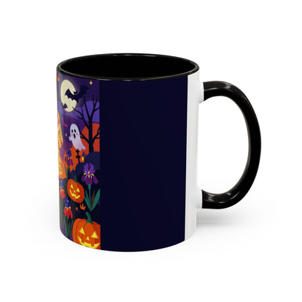 🌙🎃 The Moonlit Garden Masquerade Colorful Mug – Floral Halloween Charm