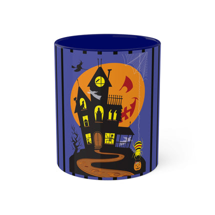 Halloween Night at the Haunted House Colorful Mugs, 11oz