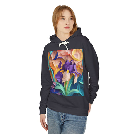 The Elegant Iris Flower Hoodie