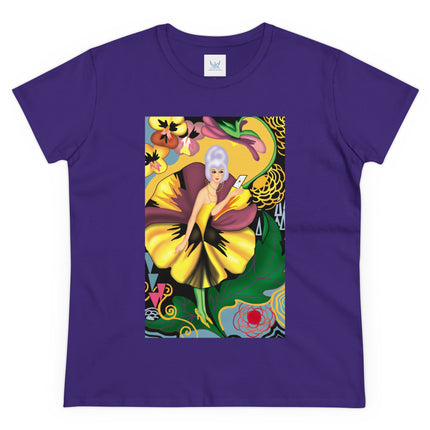 Women's Enchanted Pansy Print Midweight Cotton Tee