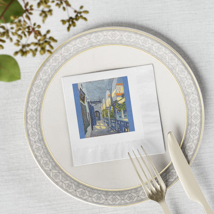 Gallery of a Moroccan Riad by George Gaudion White Coined Napkins