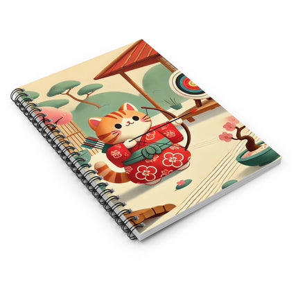 Archer Kitten in the Zen Garden Spiral Notebook - Ruled Line