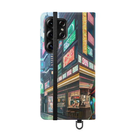 🐆🦜 Cybernetic Duets Flip Case – Neon Elegance & Digital Harmony