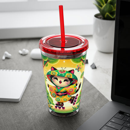 Firefly Dance on Wheels Sunsplash Tumbler with Straw, 16oz
