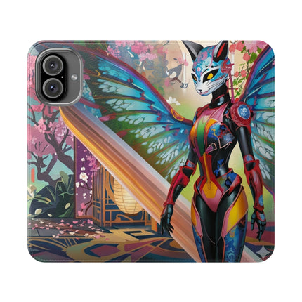 🦊🦋 Cyber Kitsune Butterfly Guardian Phone Case – Neon Magic & Digital Dreams