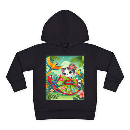 Parrot Dance of the Geisha Kitten Toddler Pullover Fleece Hoodie