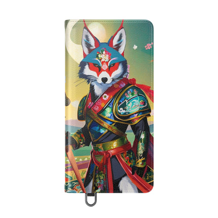 🐕⚔️ Cyberpunk Samurai Dog Flip Case – Futuristic Honor & Kitsune Spirit