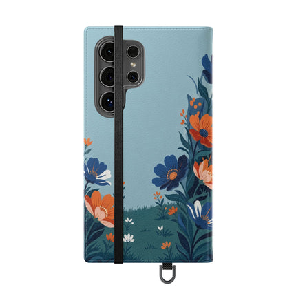🌺🎩 The Lady Of The Grand Flower Garden Flip Case – Art Deco Floral Fantasy