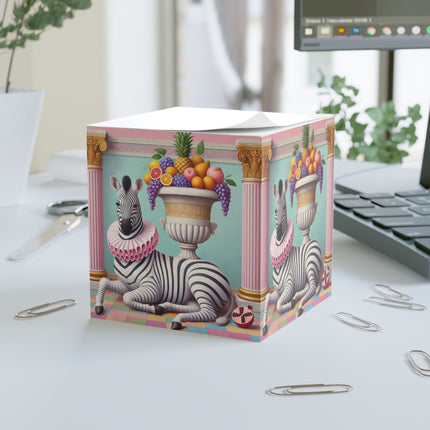 Zebra, Fruit, and Pink Columns Note Cube