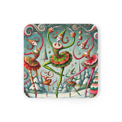 Christmas Ballet of the Absurd Cork Back Coaster