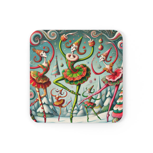 Christmas Ballet of the Absurd Cork Back Coaster