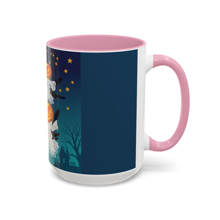 🐈‍⬛🎃 The Flying Black Cats Of Halloween Colorful Mug – Whimsical Storybook Charm