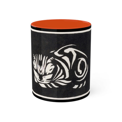 December (Cat Lying) by Anna Julia de Graag Colorful Mugs, 11oz