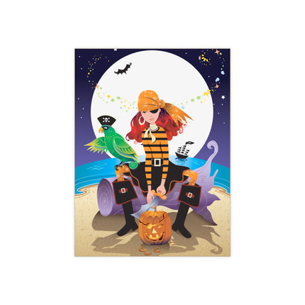 Moonlit Pirate Halloween Ceramic Tile