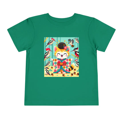 Geisha Kitten in the Woodpecker Grove Toddler Short Sleeve Tee