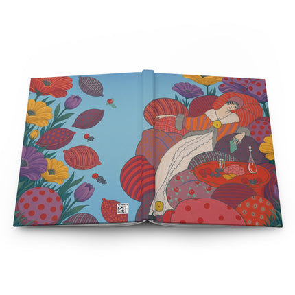 🍓🌸 The Polka Dot Garden Daydream Hardcover Journal – Art Deco Fashion Whimsy