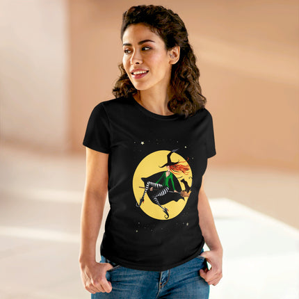 A Witch’s Moonlit Flight Women's Midweight Cotton Tee