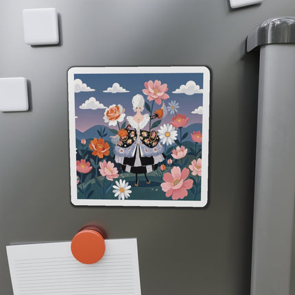 🌸🎀 The Grand Floral Promenade Die-Cut Magnets – Art Deco Fashion Fantasy