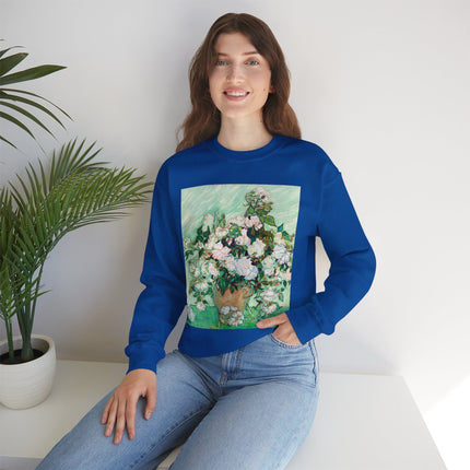 Roses by Vincent Van Gogh Heavy Blend™ Crewneck Sweatshirt