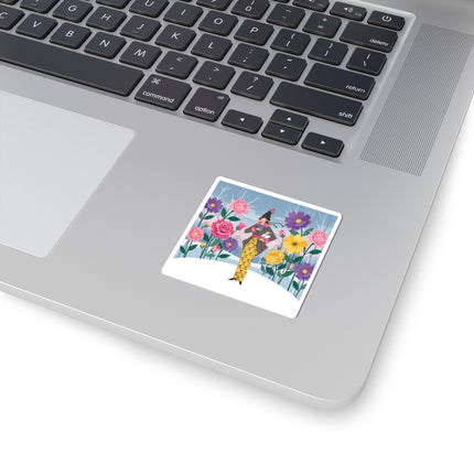 🐇🌸 The Lady With The White Rabbit Kiss-Cut Stickers – Art Deco Floral Whimsy