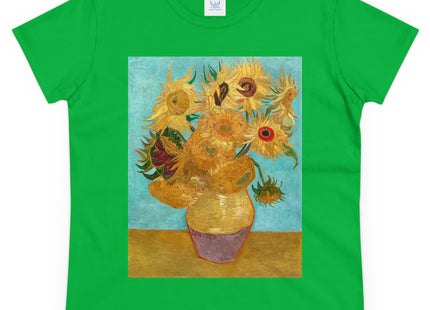 Vase with Twelve Sunflowers by Vincent van Gogh Women's Midweight Cotton Tee