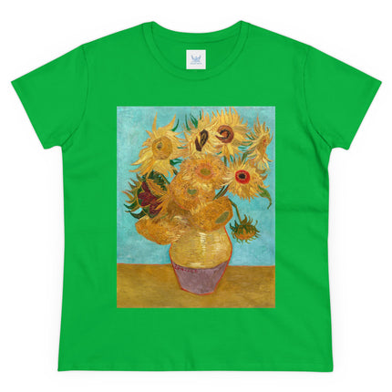 Vase with Twelve Sunflowers by Vincent van Gogh Women's Midweight Cotton Tee