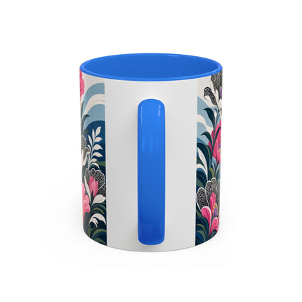 🌸🎀 The Pink Lace Garden Promenade Colorful Mug – Art Deco Fashion Elegance