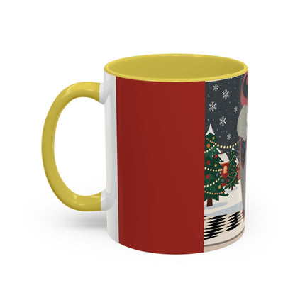 ❄️✨ The Winter Couture Promenade Colorful Mug – Art Deco Holiday Elegance