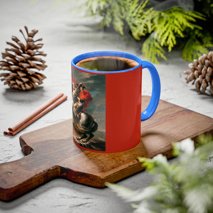Napoleon Crossing the Alps by Jacques-Louis David Colorful Mugs (11oz, 15oz)