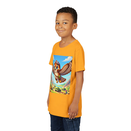 Red-Tailed Hawk in Battle Youth Short Sleeve Tee