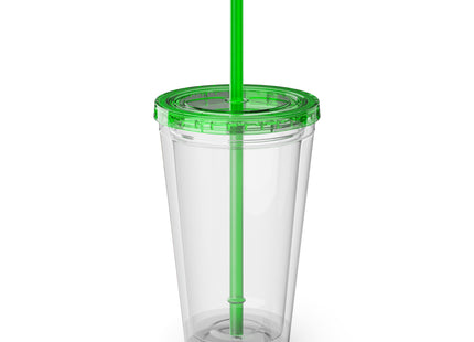 Samurai Kitten Sunsplash Tumbler with Straw, 16oz