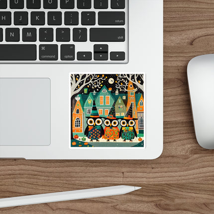 Night of the Trick-or-Treating Owlets Die-Cut Stickers (5 Sizes)