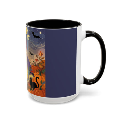 🌙🎃 The Moonlit Garden Walk Colorful Mug – Elegant Halloween Charm