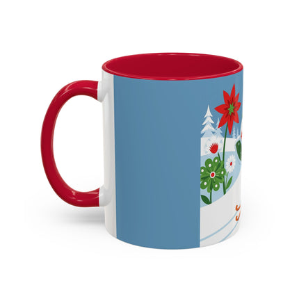 🎿❄️ The Winter Garden Skier Colorful Mug – Whimsical Holiday Fantasy