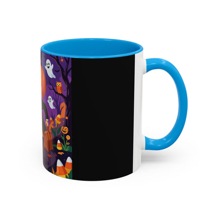 🎃🏮 The Pumpkin Gentleman's Moonlit Stroll Colorful Mug – Whimsical Halloween Charm