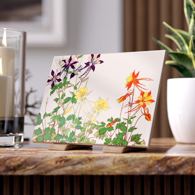 Aquilegia by Tanigami Kônan Ceramic Tile