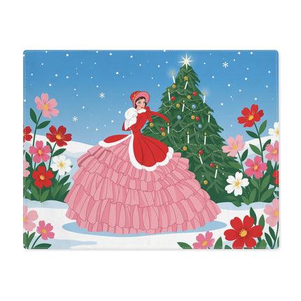🎄🌸 The Lady Of The Christmas Rose Placemat – Art Deco Holiday Romance