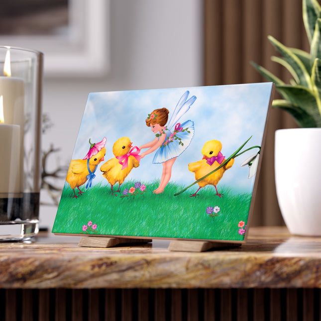 The Fairy’s Springtime Welcome Ceramic Tile