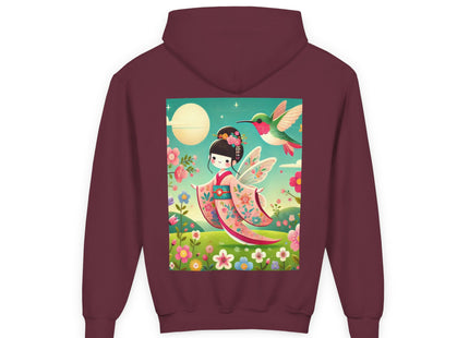 Geisha Fairy and the Hummingbird Blossom Youth Heavy Blend Hooded Sweatshirt