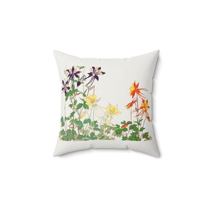 Aquilegia Flower by Tanigami Kônan Spun Polyester Square Pillow