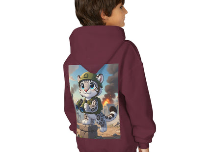 Snow Leopard Lookout Youth Heavy Blend Hooded Sweatshirt