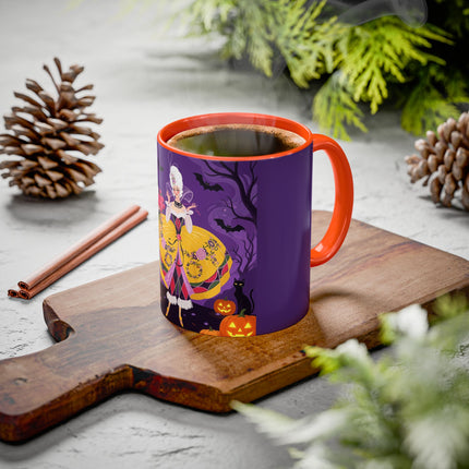 🎭🌹 The Harlequin Rose Masquerade Colorful Mug – Theatrical Halloween Romance