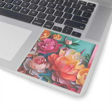 Peonies in Full Bloom Kiss-Cut Stickers (4 Sizes)