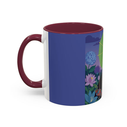 The Lady Of The Moonlit Needlework Colorful Mugs – Art Deco Crafting Elegance
