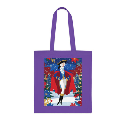 🎄🎭 The Christmas Masquerade Lady Cotton Tote Bag – Art Deco Holiday Glamour