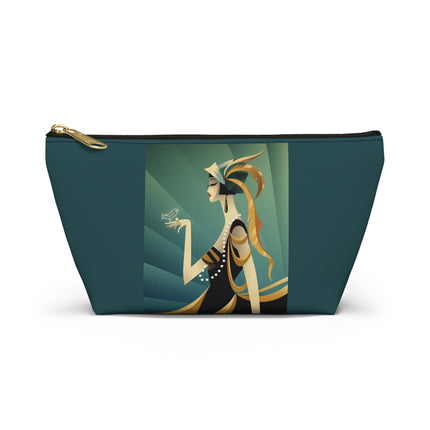 Art Deco Flapper with Bird Cosmetic Bag – Elegant Glamour & Timeless Style