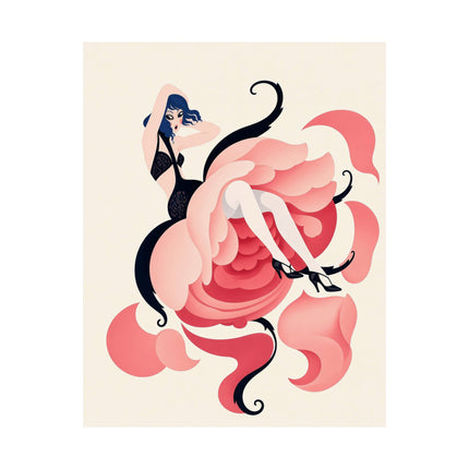 🌹🖤 The Lady Of The Midnight Rose Matte Vertical Poster – Art Deco Floral Fashion