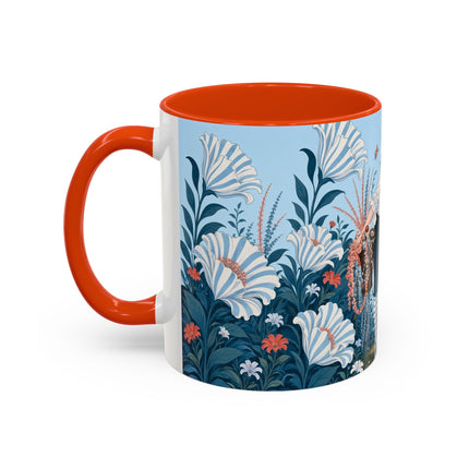 🎨💙 The Enchanted Garden Artist Colorful Mug – Art Deco Floral Whimsy